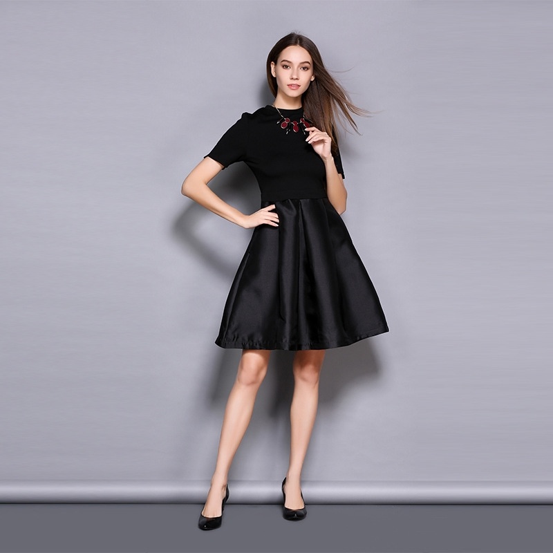 classy black midi dress