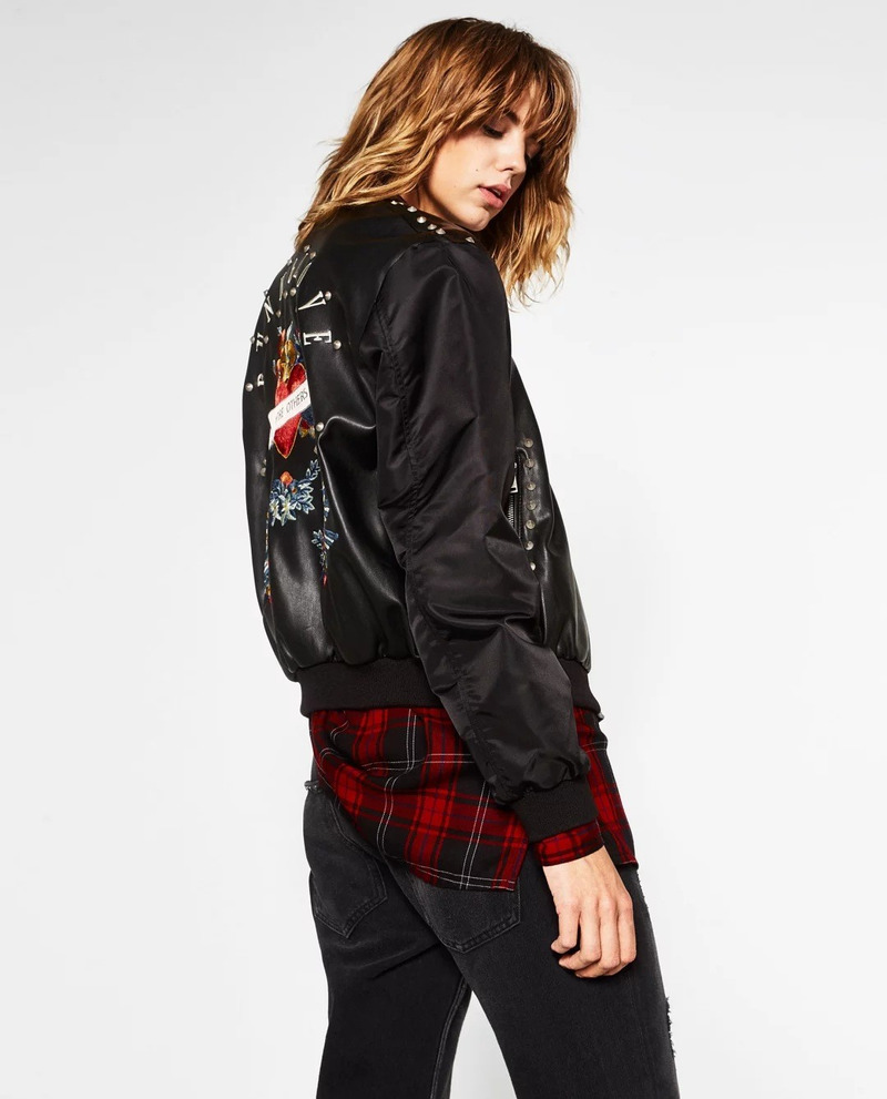 Handsome Fashion Embroidery Imitation Leather Jacket | VoguesUs