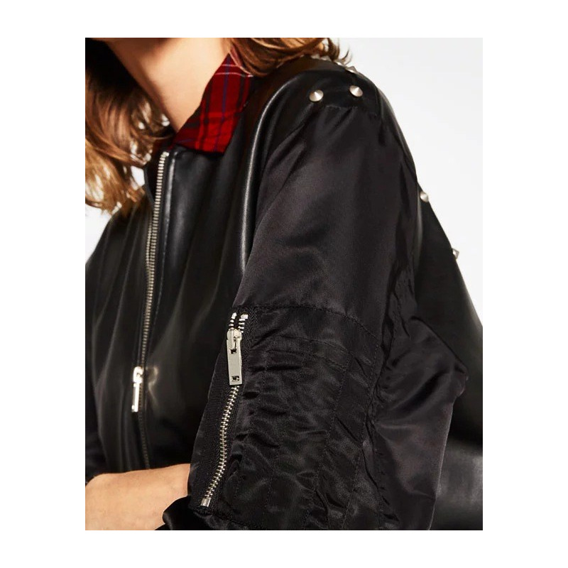 Handsome Fashion Embroidery Imitation Leather Jacket | VoguesUs
