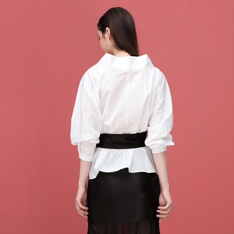 Moda Simple V Con Cuello De Camisa