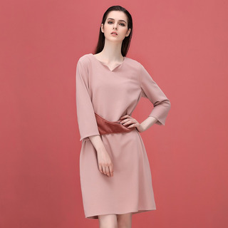 Simple Y Elegante Suelta De Costura De La Correa De Cuello V Vestido