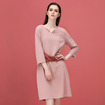 Simple Et Élégant, Lâche Couture De Ceinture Col En V Robe De