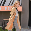 Simple Style Tall Coat With Ring Belt