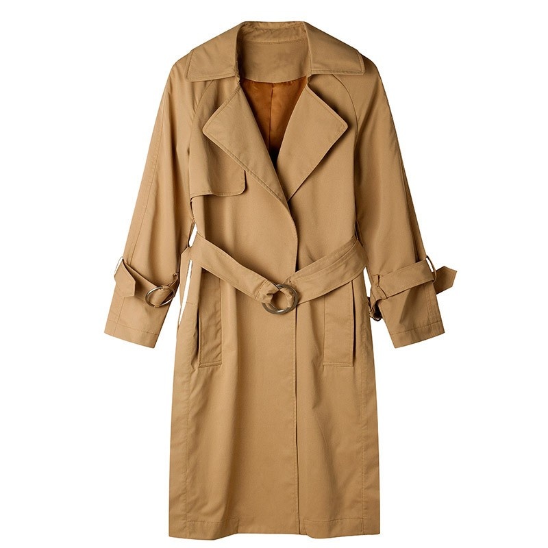 Simple Style Tall Coat With Ring Belt | VoguesUs