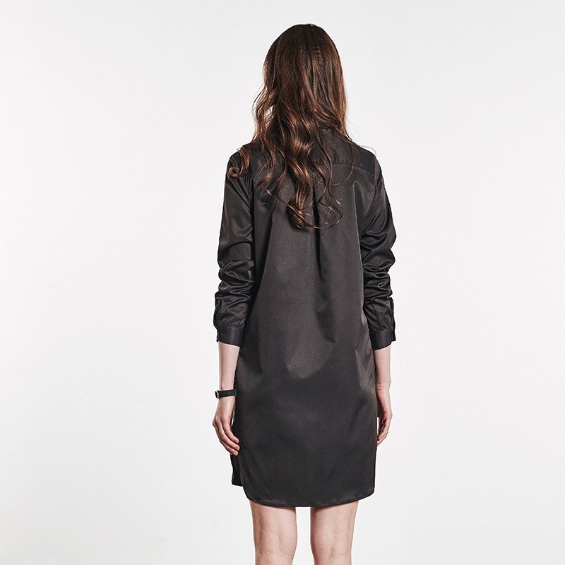 Sexy De La Moda Casual Camisa De Vestido Midi Con Detalle De Collar