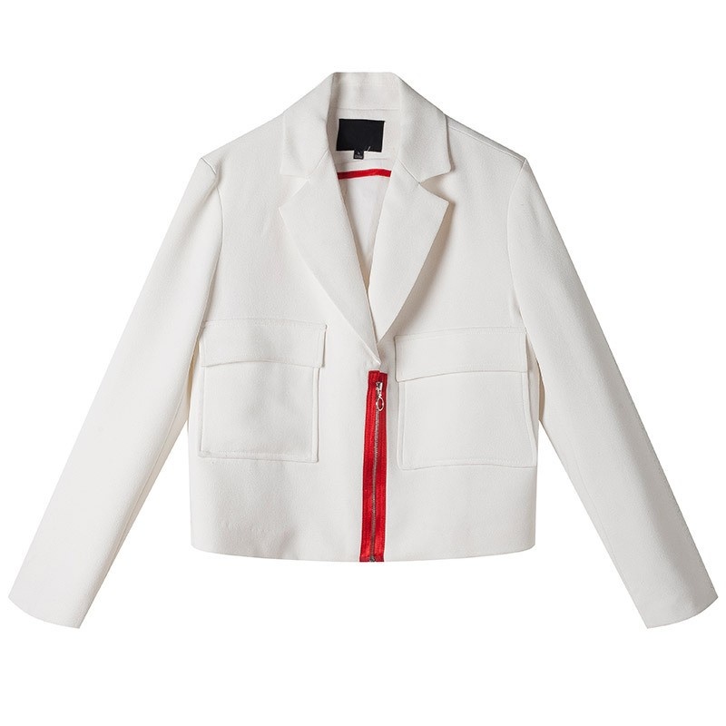 Stylish Lapels Jacket Suit With Two Oversized Pocket | VoguesUs