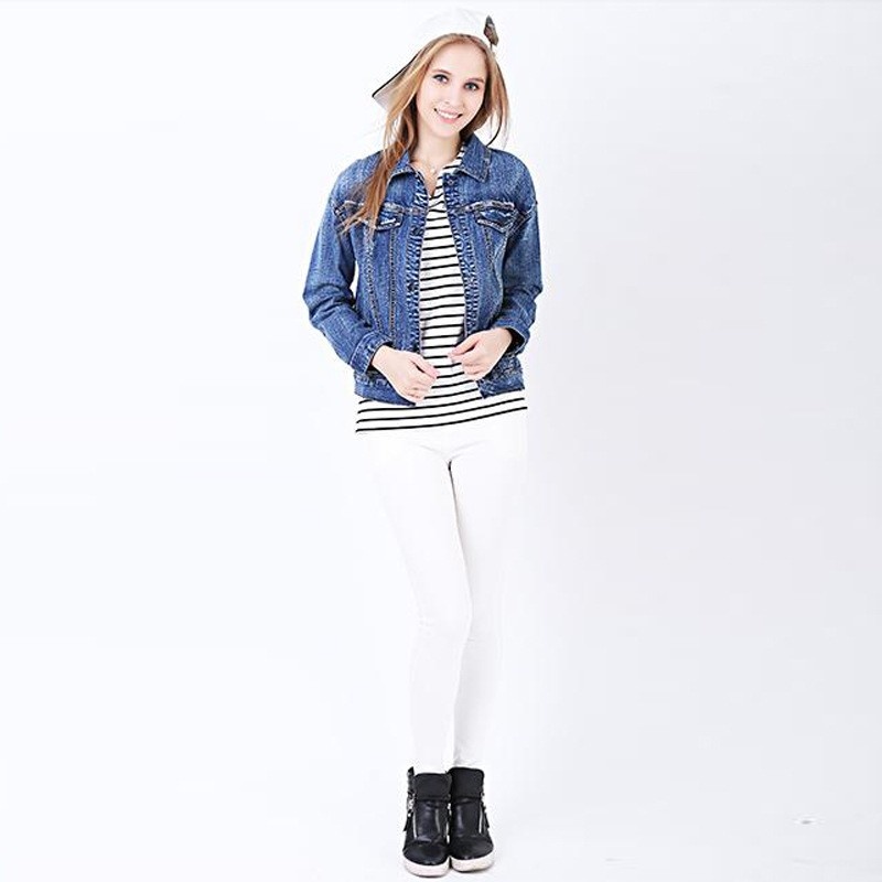 Simple Occasionnels De La Mode Denim Lavé Veste | VoguesUs