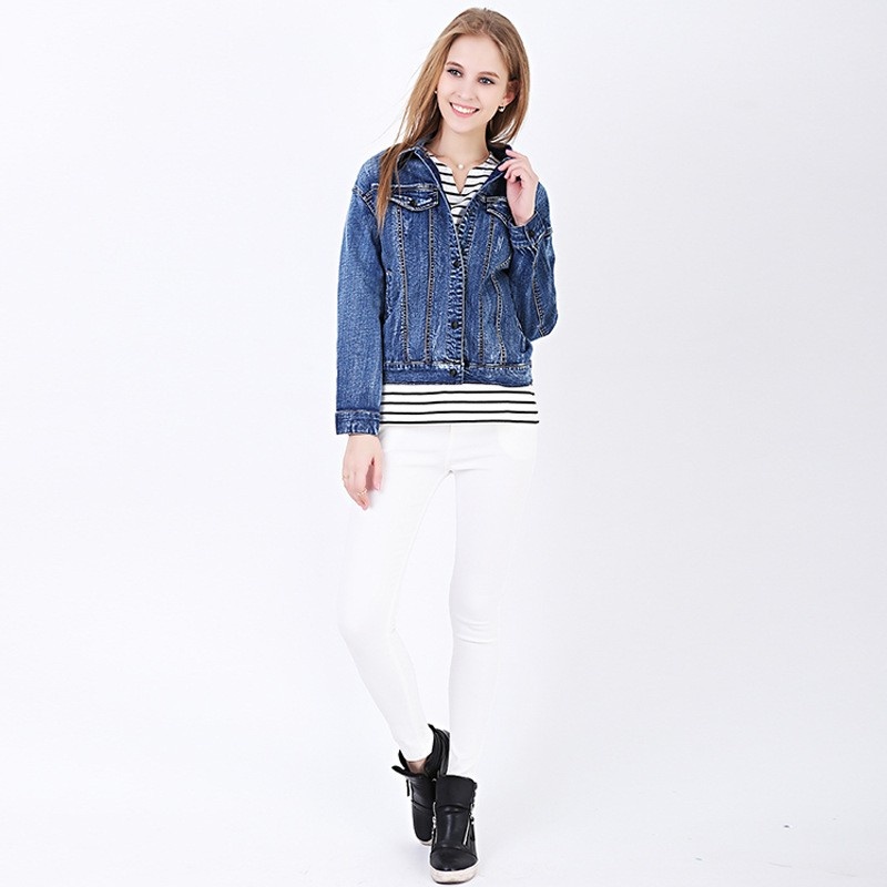Simple Occasionnels De La Mode Denim Lavé Veste | VoguesUs