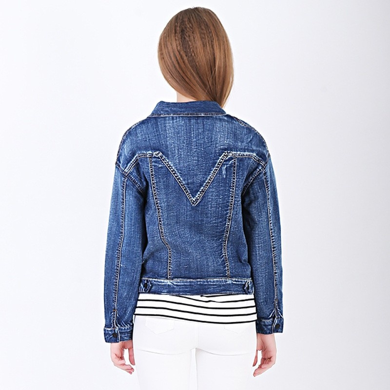 Simple Occasionnels De La Mode Denim Lavé Veste | VoguesUs