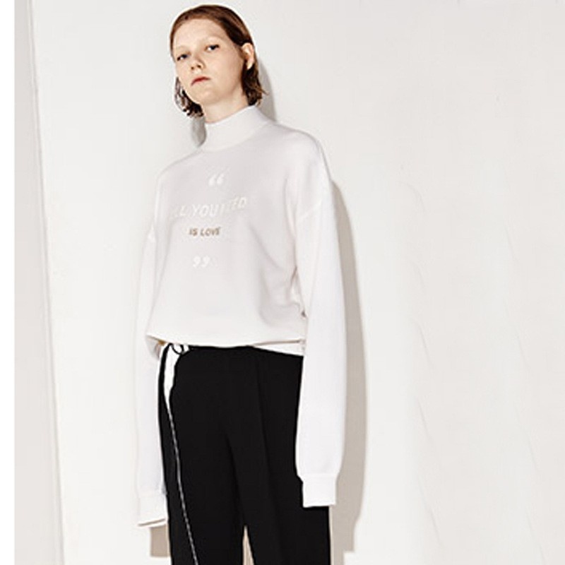 La Mode Décontractée Simple Impression D'Une Lettre De Coton Pull | VoguesUs