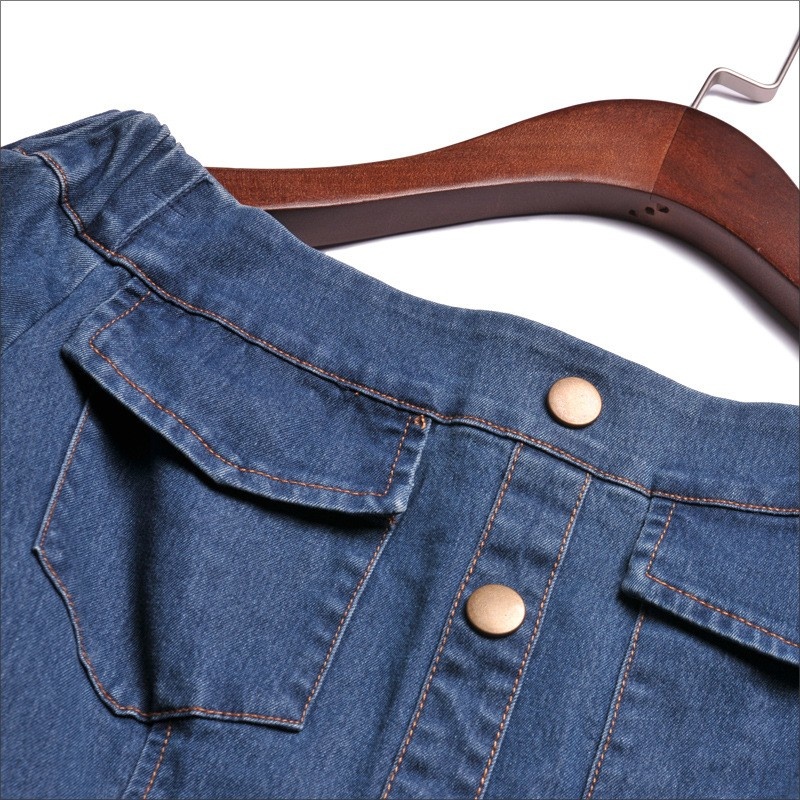 Belle Et Douce Hors De L'Épaule À Manches Longues Bleu Jeans | VoguesUs