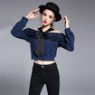 Mode Off-Schulter Langarm-Shirt Mit Fliege