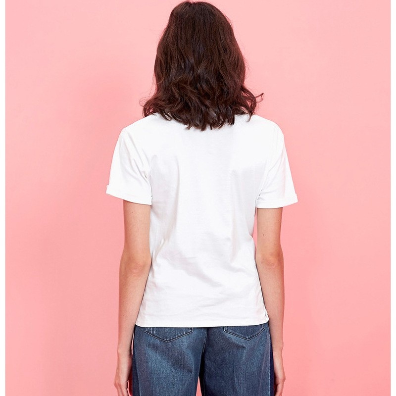 Simple And Casual T-Shirt With Bow Tie Design | VoguesUs