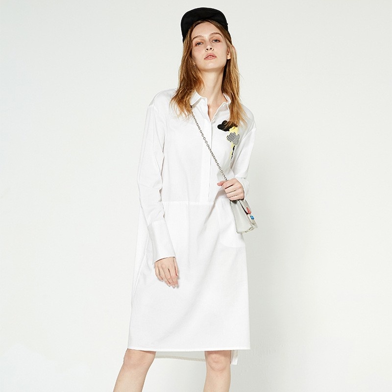 Simple Fashion Fun Clouds Casual Shirt Dress | VoguesUs