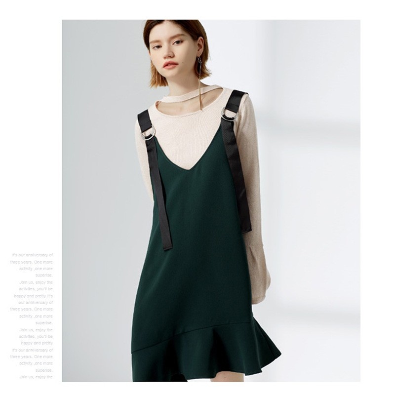 Jugend Mode Lebhaften Lotusblatt Saum Kleid | VoguesUs