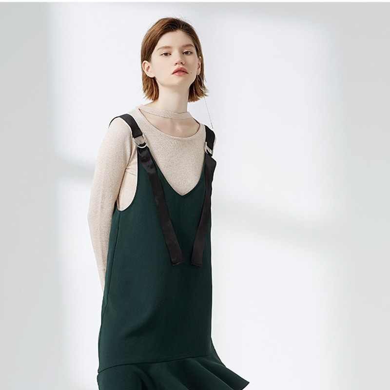 Jugend Mode Lebhaften Lotusblatt Saum Kleid | VoguesUs