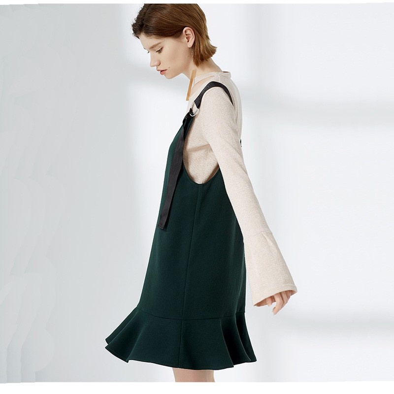 Jugend Mode Lebhaften Lotusblatt Saum Kleid | VoguesUs