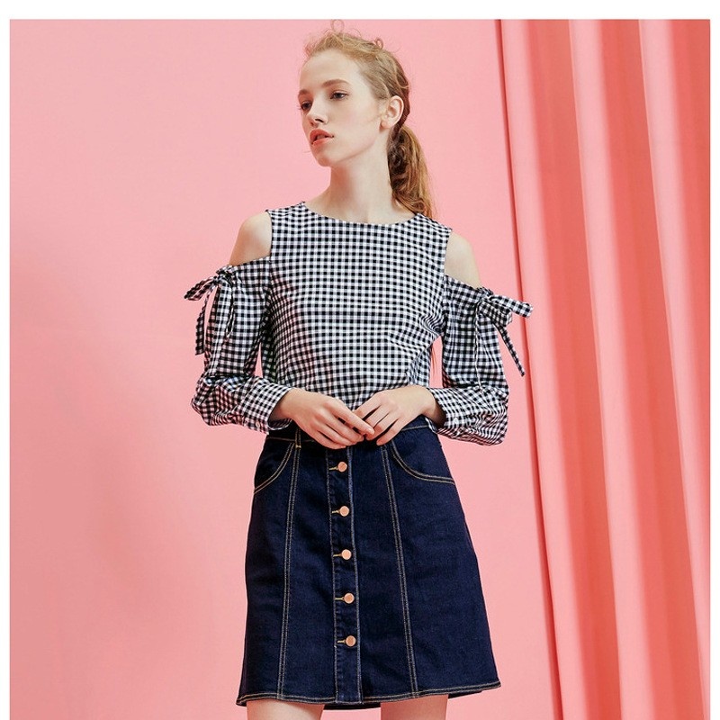 Elegante, Dulce Y Fresco Vestido De Camisa A Cuadros