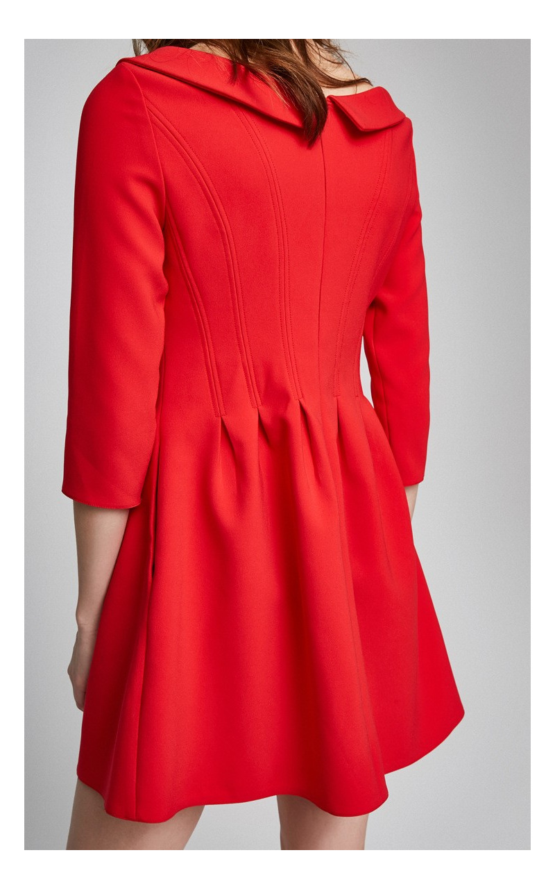 Fashionable Sweet And Pure Pure Doll Collar Solid Color Dress |