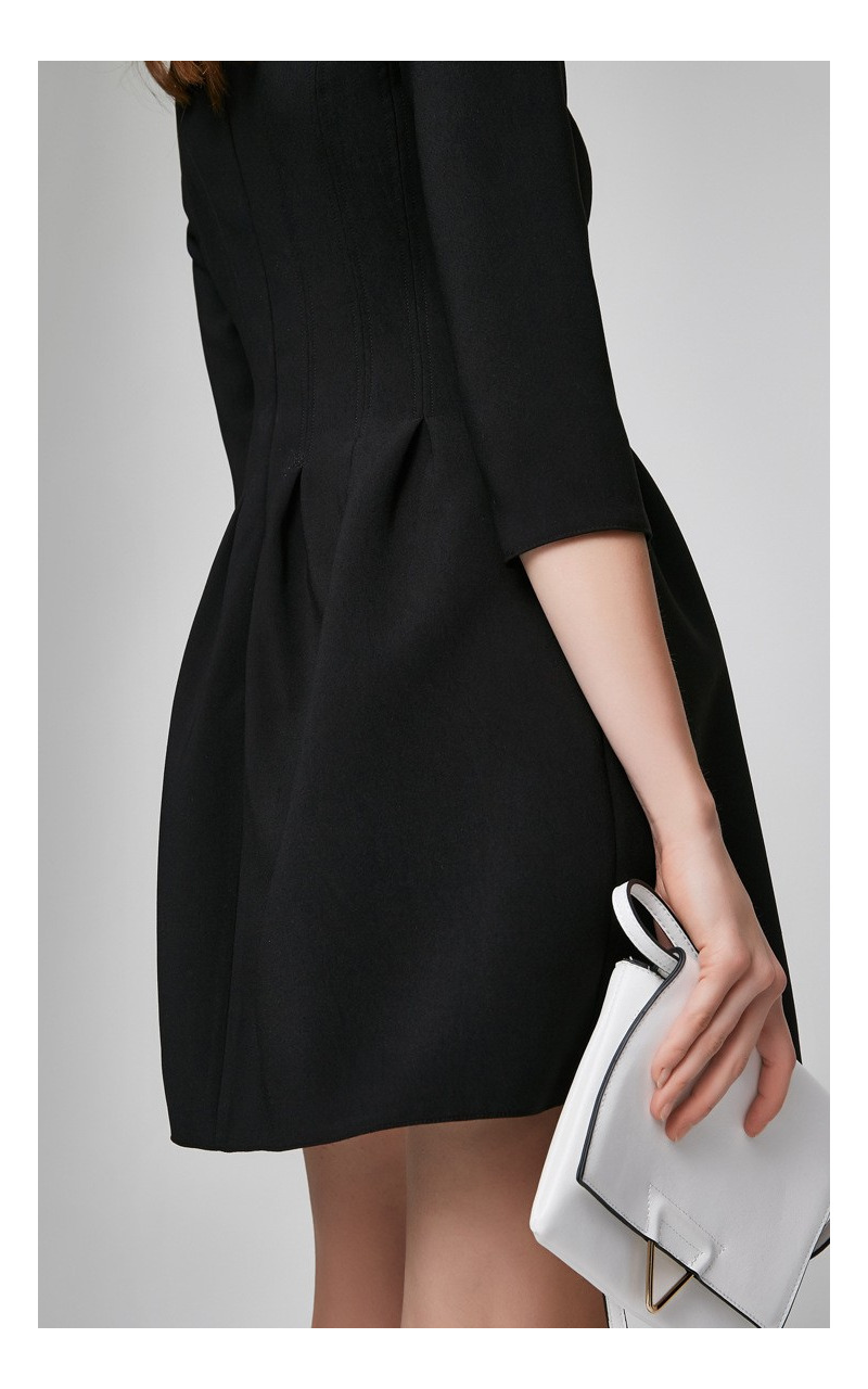 Fashionable Sweet And Pure Pure Doll Collar Solid Color Dress |