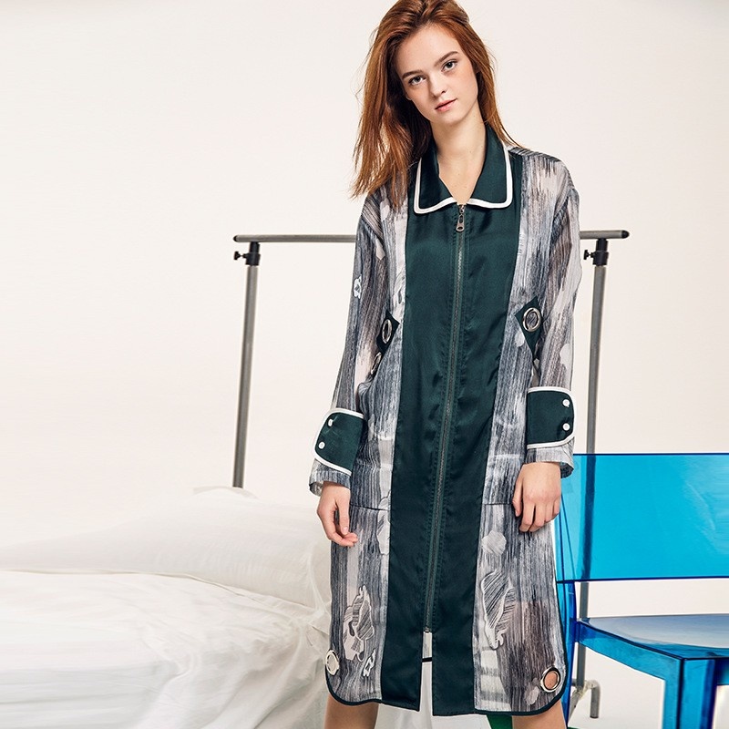 De La Moda Con El Perezoso De La Moda De Impresión De Costura Vestido