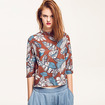 New Look Floral Print High Collar 3/4 Sleeves Shirt
