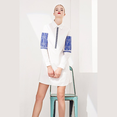 Nouveau Look Manchon D'Impression De Coton Robe | VoguesUs