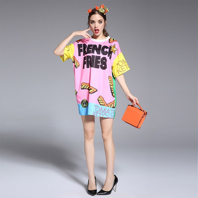 Plaisirs Du Goût Imprimé Lettre T-Shirt Loose | VoguesUs
