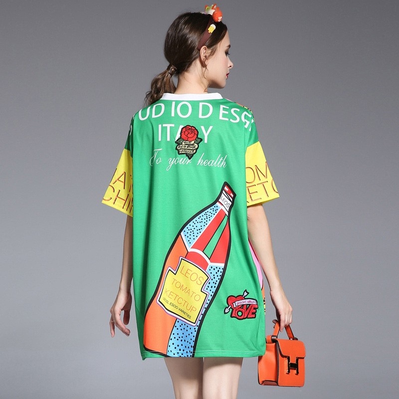 La Moda De La Diversión Gusto Carta Impresa Suelta La Camiseta