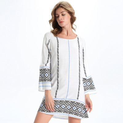Loose Was Thin Printing National Wind Dress | VoguesUs