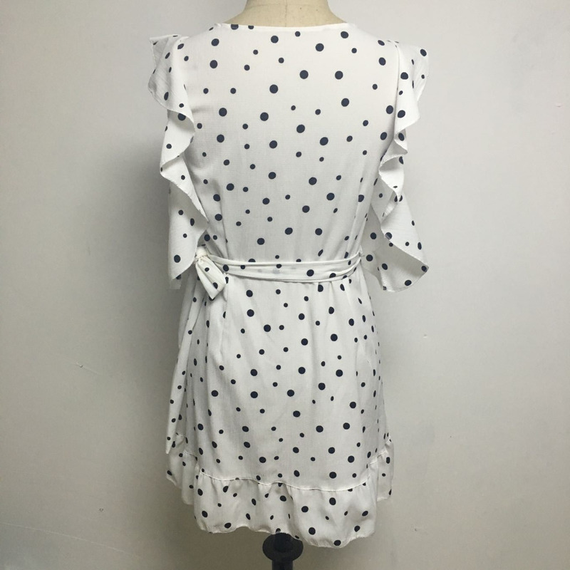 Mode Sexy Vague Point De La Feuille De Lotus V Cou Robe | VoguesUs