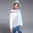 Fashion Simple Sweet Splicing Hit Color Shirt