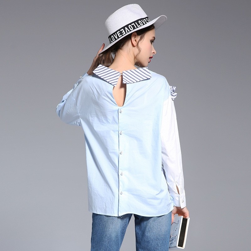 Mode Simple Doux Épissage Frappé Couleur T-Shirt | VoguesUs