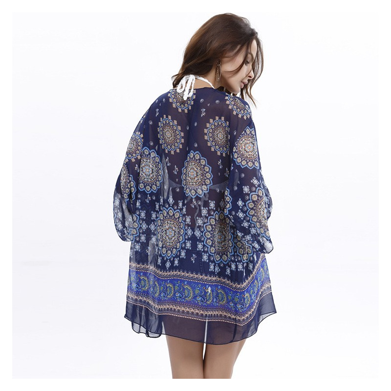 Fashion Sexy Cool Pattern Chiffon Beach Shirt | VoguesUs