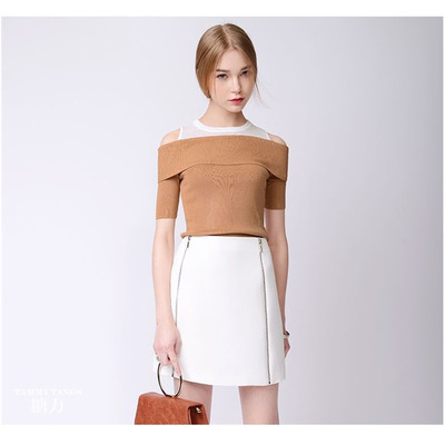 De Moda La Elegancia Simple Y Fina Costura De Cuello