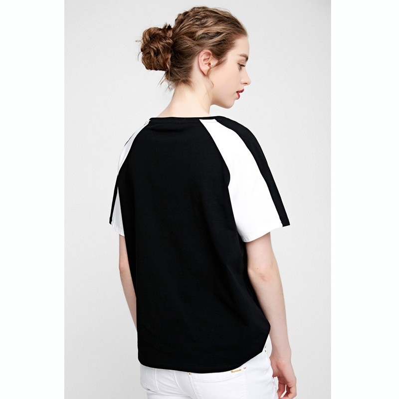 Fashion Casual Hit Color Embroidery Short Sleeve | VoguesUs