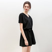 Simple And Comfortable Loose Casual V Neck Dress Skirt