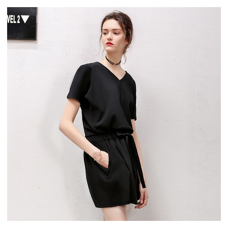 Simple Et Confortable, Lâche Occasionnel V Cou Robe De Jupe | VoguesUs