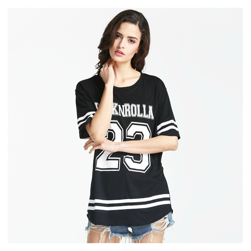 Fashion Casual Loose Alphanumeric Simple Short Sleeves | VoguesUs
