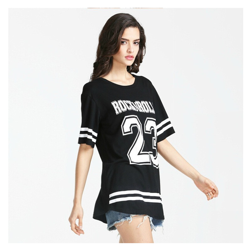Fashion Casual Loose Alphanumeric Simple Short Sleeves | VoguesUs