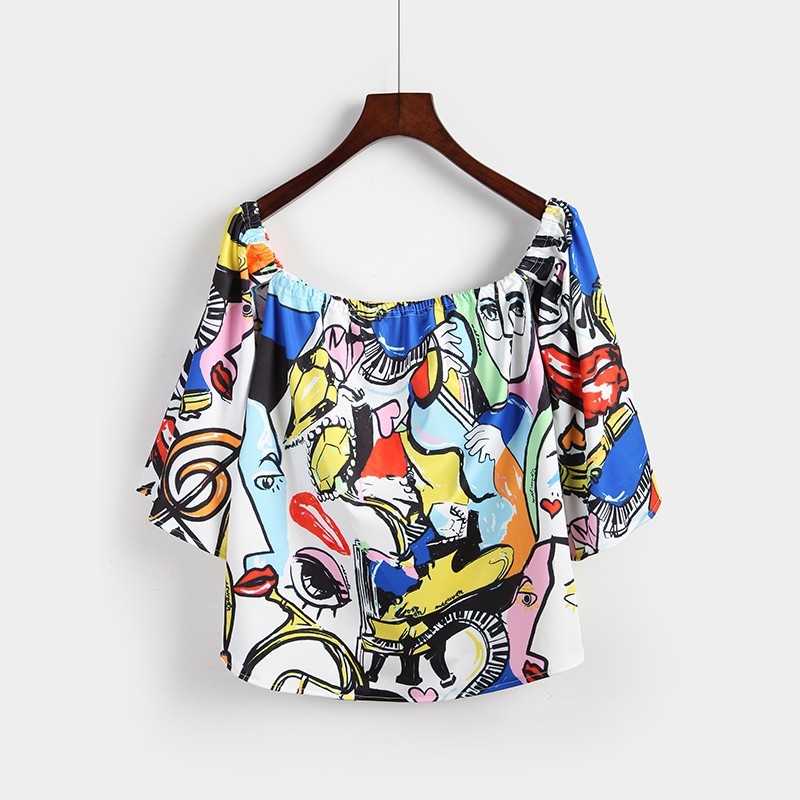 Mode Sexy Sexy Graffiti Mener Une Veste Courte | VoguesUs