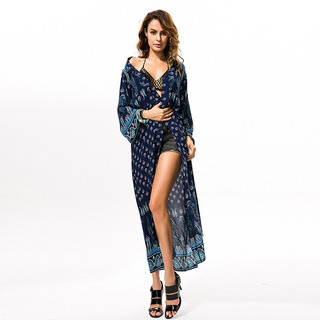 Moda Sexy De Impresión Playa De Bohemia Vestido Maxi