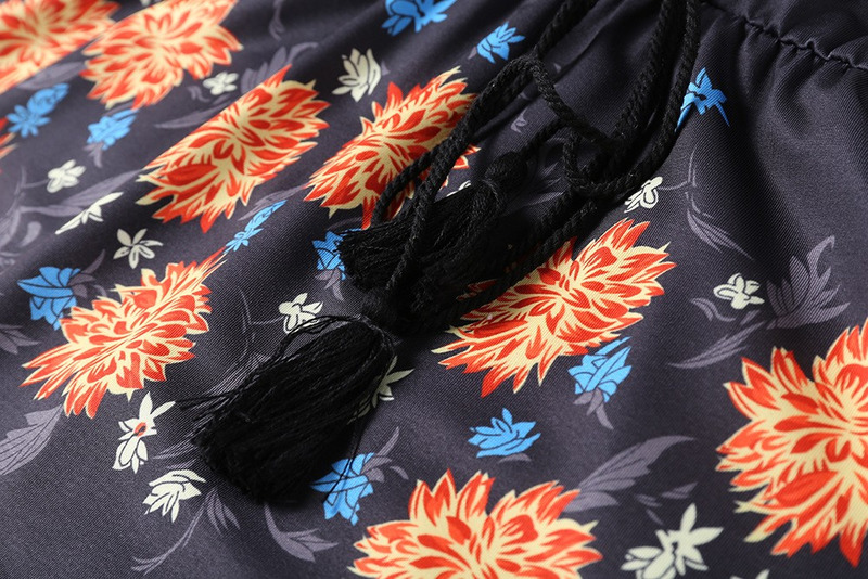 Moda Sexy Floral Cuello En V Estilo De Vestido De Viento