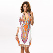 Sexy Exotismo De Cuello V Profundo De Impresión Ceñido Vestido Midi
