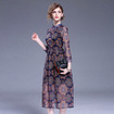 Classique Et Élégant Imprimer De Haute Cou Robe Maxi