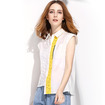 Fashion Sweet Stitching Hit Color Sleeveless Shirt