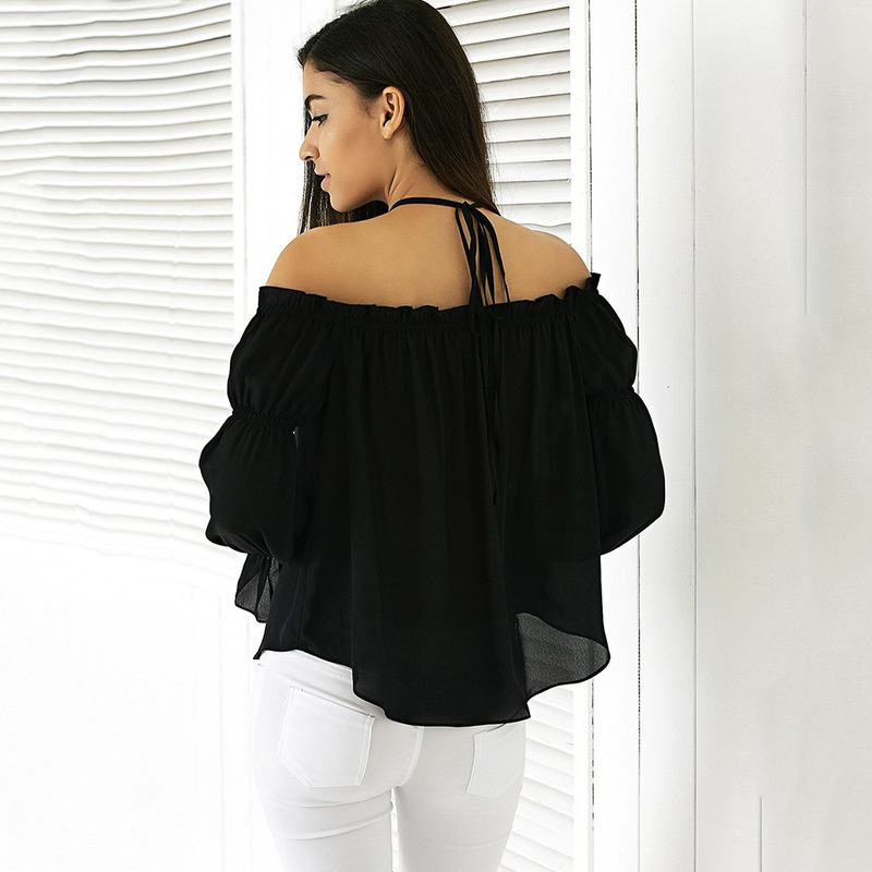 Mode Simple Bretelles Bretelles Trompette Col Chemise |