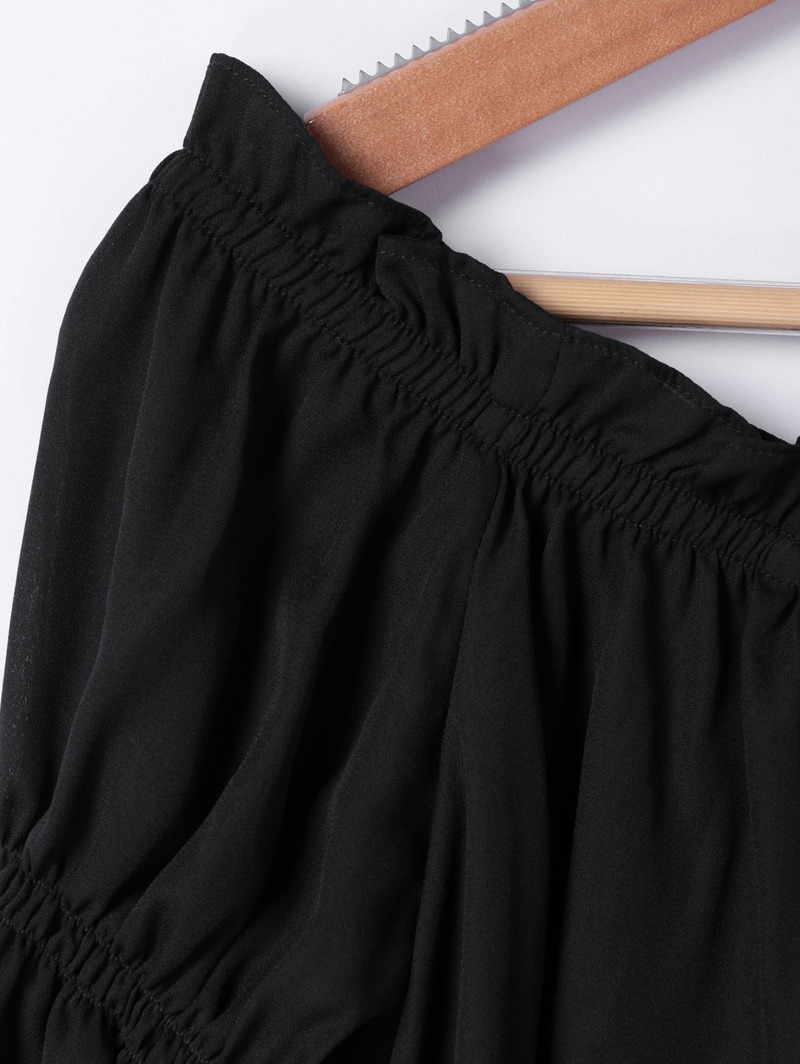 Mode Simple Bretelles Bretelles Trompette Col Chemise |