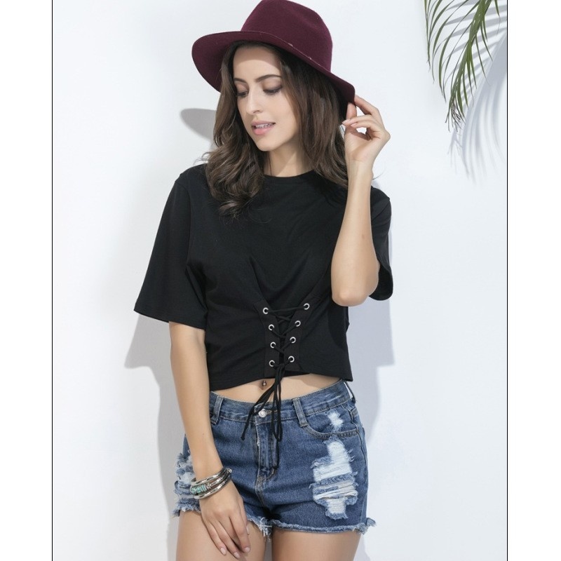 Mode Sexy Taille Gürtel Casual T-Shirt | VoguesUs