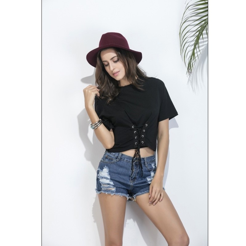 Fashion Sexy Waist Belt Casual T-Shirt | VoguesUs